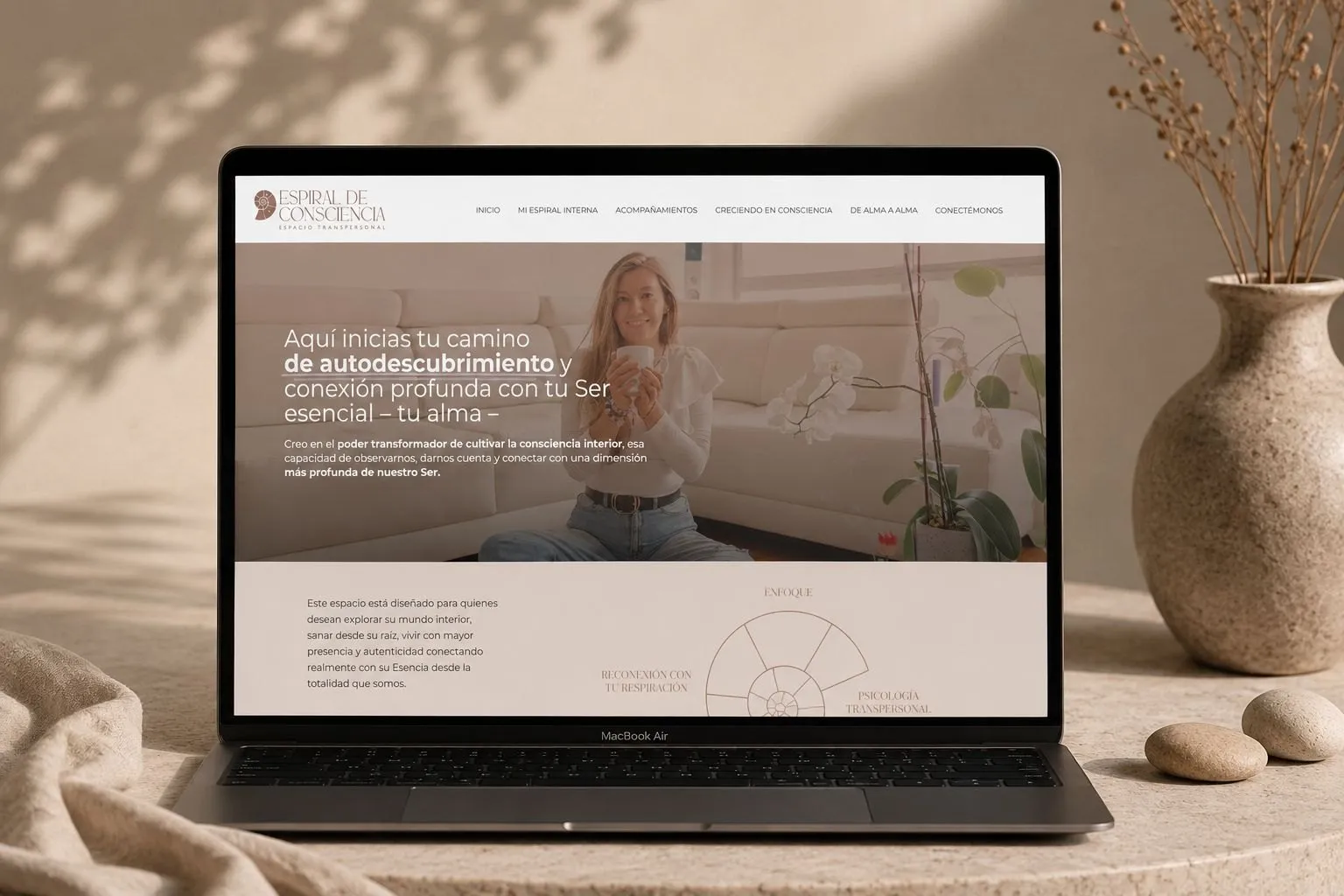 Website on a laptop
